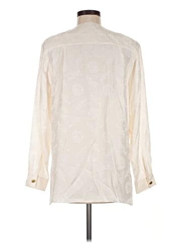 Bob Mackie Long Sleeve Silk Top (view 2)