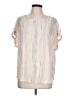 Maurices 100% Polyester Stripes Ivory Short Sleeve Blouse Size L - photo 1