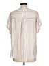 Maurices 100% Polyester Stripes Ivory Short Sleeve Blouse Size L - photo 2