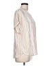 Maurices 100% Polyester Stripes Ivory Short Sleeve Blouse Size L - photo 4