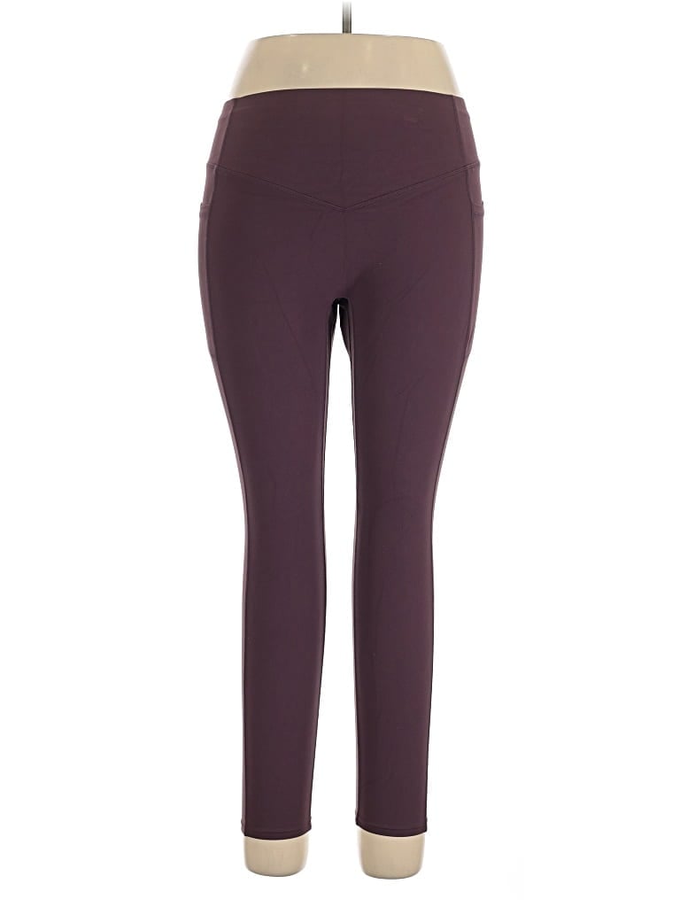 Pre-owned Halara Active Pants In Burgundy