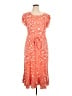 Perceptions Polka Dots Orange Casual Dress Size XL - photo 1