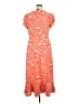 Perceptions Polka Dots Orange Casual Dress Size XL - photo 2