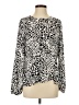 Ann Taylor LOFT 100% Polyester Animal Print Silver Long Sleeve Blouse Size 2 - photo 1