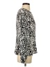 Ann Taylor LOFT 100% Polyester Animal Print Silver Long Sleeve Blouse Size 2 - photo 4