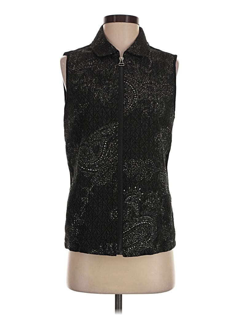 Pre-owned Weekends By Chico's Vest In Black
