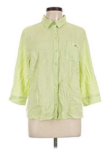 Christopher & Banks 3/4 Sleeve Button-Down Shirt (view 1)