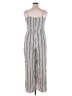 Xhilaration 100% Rayon Stripes Silver Jumpsuit Size XL - photo 2