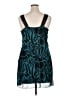 En Focus Studio 100% Polyester Print Teal Cocktail Dress Size 16 - photo 2