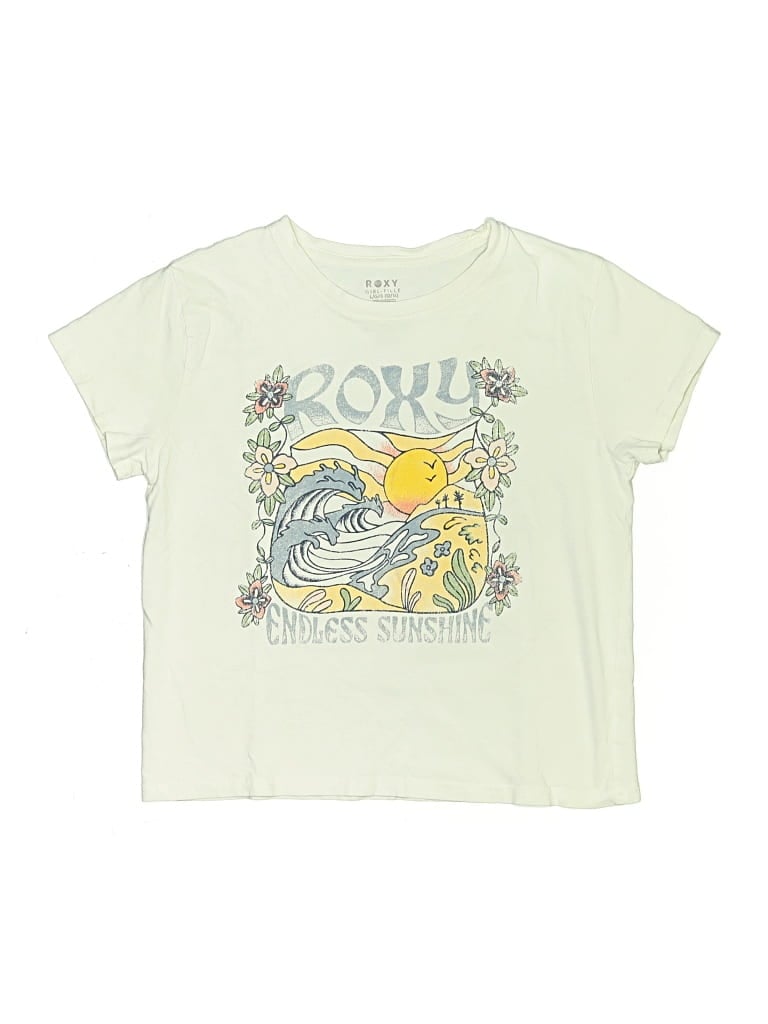 Pre-owned Roxy Kids' Short Sleeve T-shirt In Ivory
