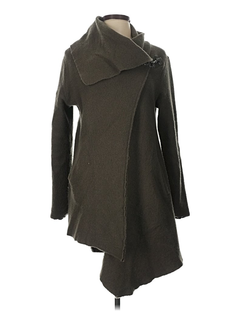 Pre-owned Garnet Hill Wool Cardigan Sweater In Brown
