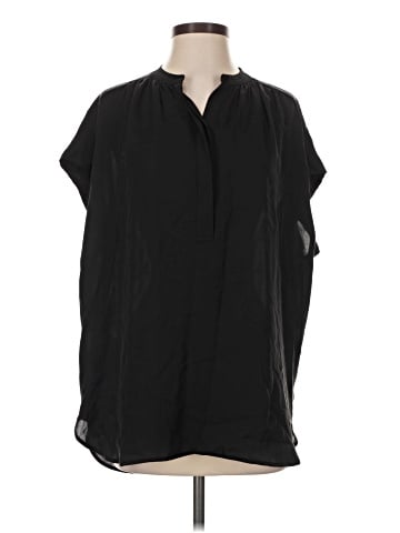 Vince. Short Sleeve Silk Top (view 1)