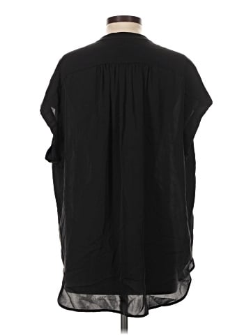 Vince. Short Sleeve Silk Top (view 2)