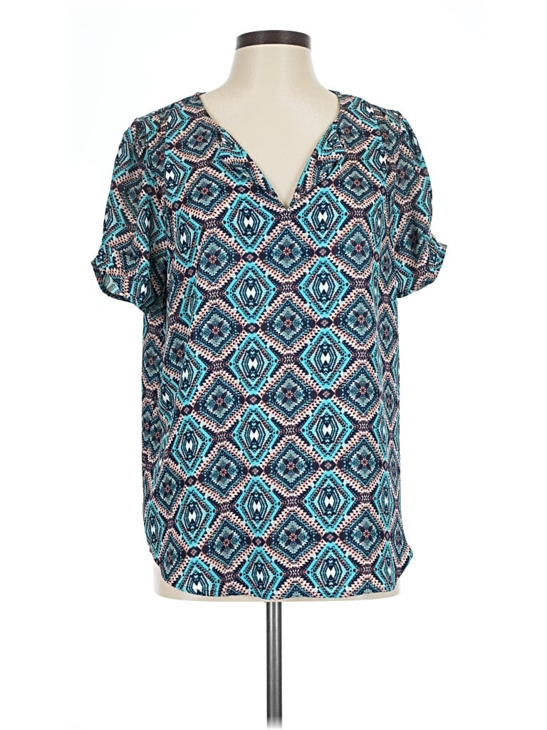 Pre-owned Dr2 Short Sleeve Blouse In Teal