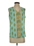 Rose + Olive 100% Polyester Teal Green Sleeveless Blouse Size S - photo 1