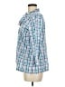 Talbots 100% Cotton Checkered-gingham Blue 3/4 Sleeve Button-Down Shirt Size 8 Petite - photo 5