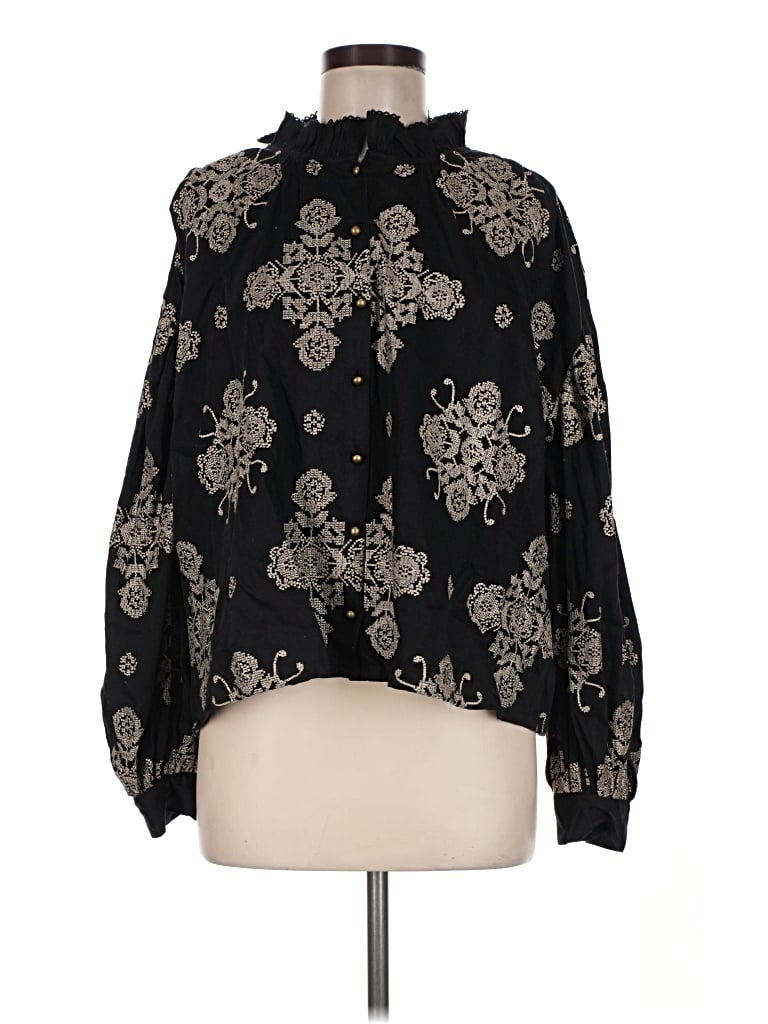 Pre-owned Scarlett Poppies Long Sleeve Blouse In Black