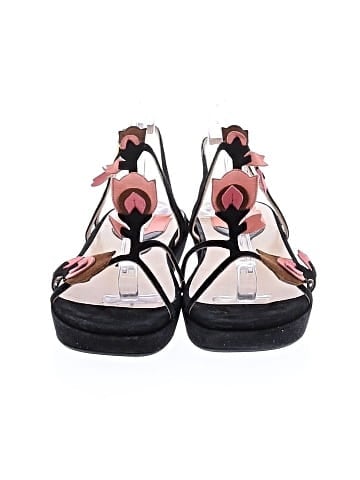 Prada Vintage Suede Floral Strap Sandals (view 2)