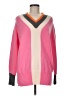 First Love 100% Polyester Color Block Pink Pullover Sweater Size M - photo 1