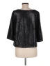 Gap 100% Nylon Metallic Black 3/4 Sleeve Top Size Med Petite - photo 2