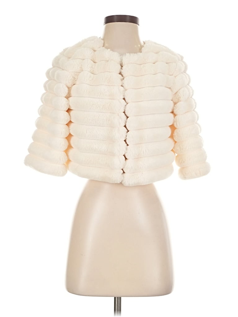 Pre-owned Wdny Faux Fur Jacket In Ivory