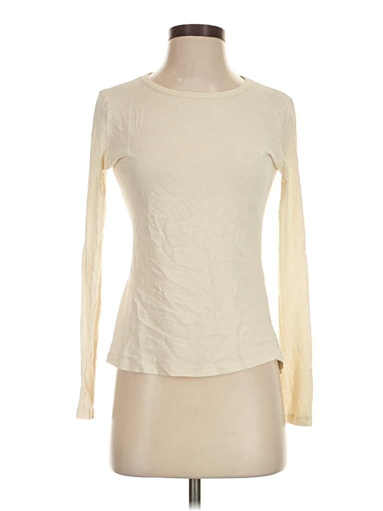 Pre-owned Organic By John Patrick Long Sleeve T-shirt In Ivory