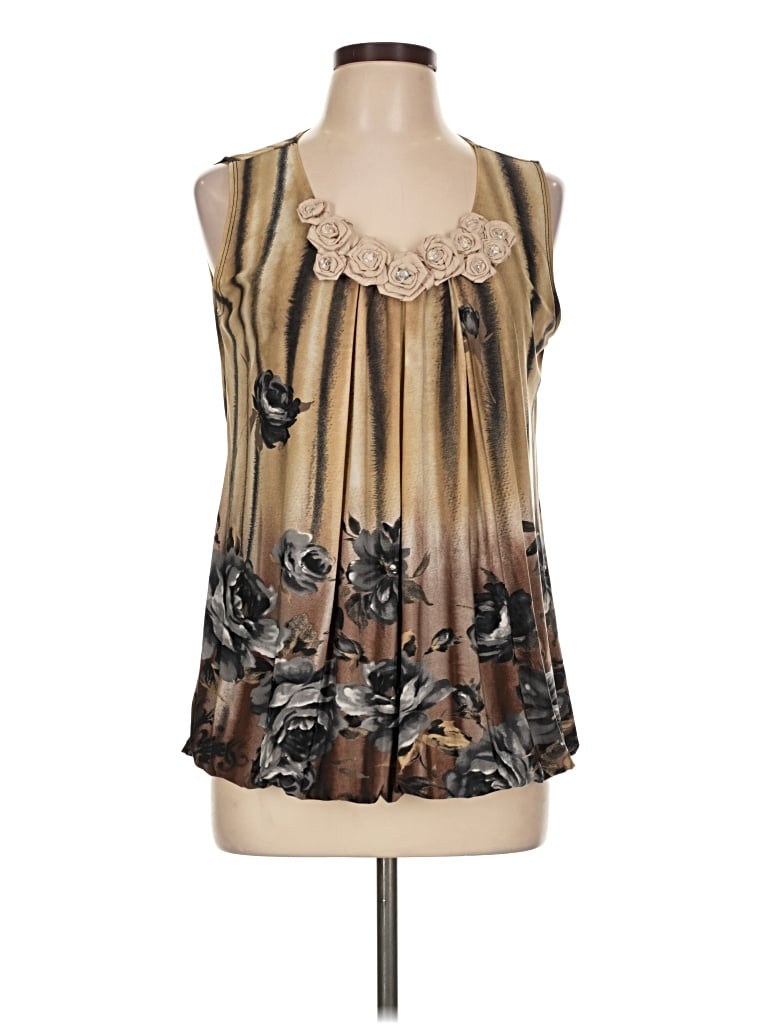Pre-owned Dressbarn Sleeveless Blouse In Brown
