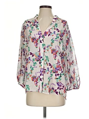 Saloni 3/4 Sleeve Silk Top (view 1)