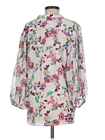 Saloni 3/4 Sleeve Silk Top (view 2)