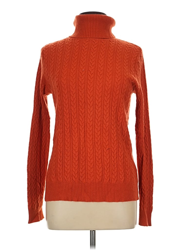 Pre-owned Eddie Bauer Turtleneck Sweater In Orange