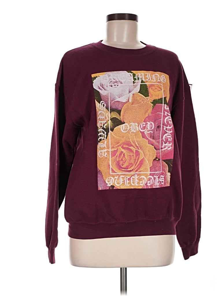 Pre-owned Obey Sweatshirt In Burgundy