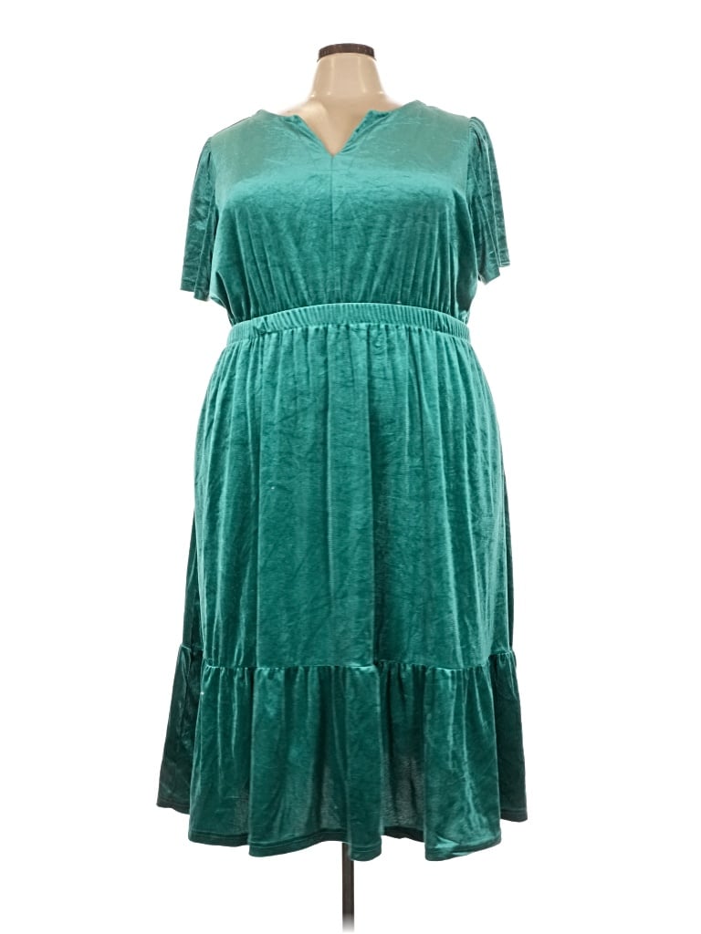 Pre-owned Terra & Sky Casual Dress In Teal