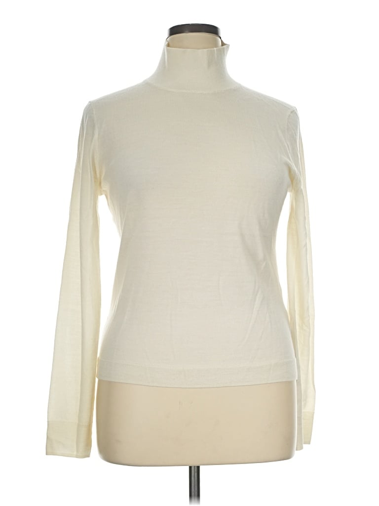 Jcrew Wool Pullover Sweater In White