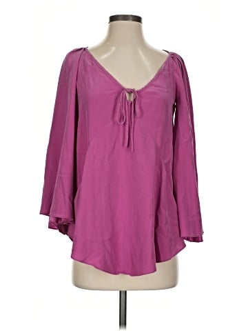 Elizabeth and James 3/4 Sleeve Silk Top (view 1)