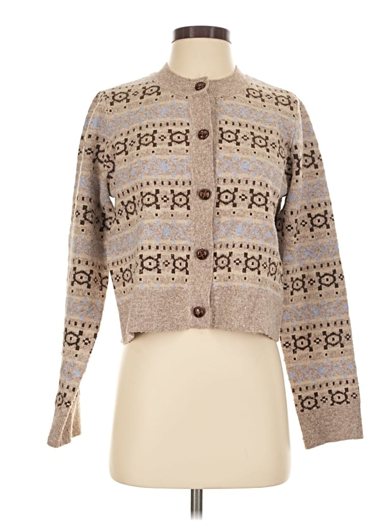 Pre-owned Marled By Reunited Cardigan Sweater In Tan