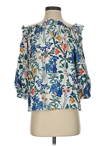 Parker 3/4 Sleeve Silk Top (view 1)