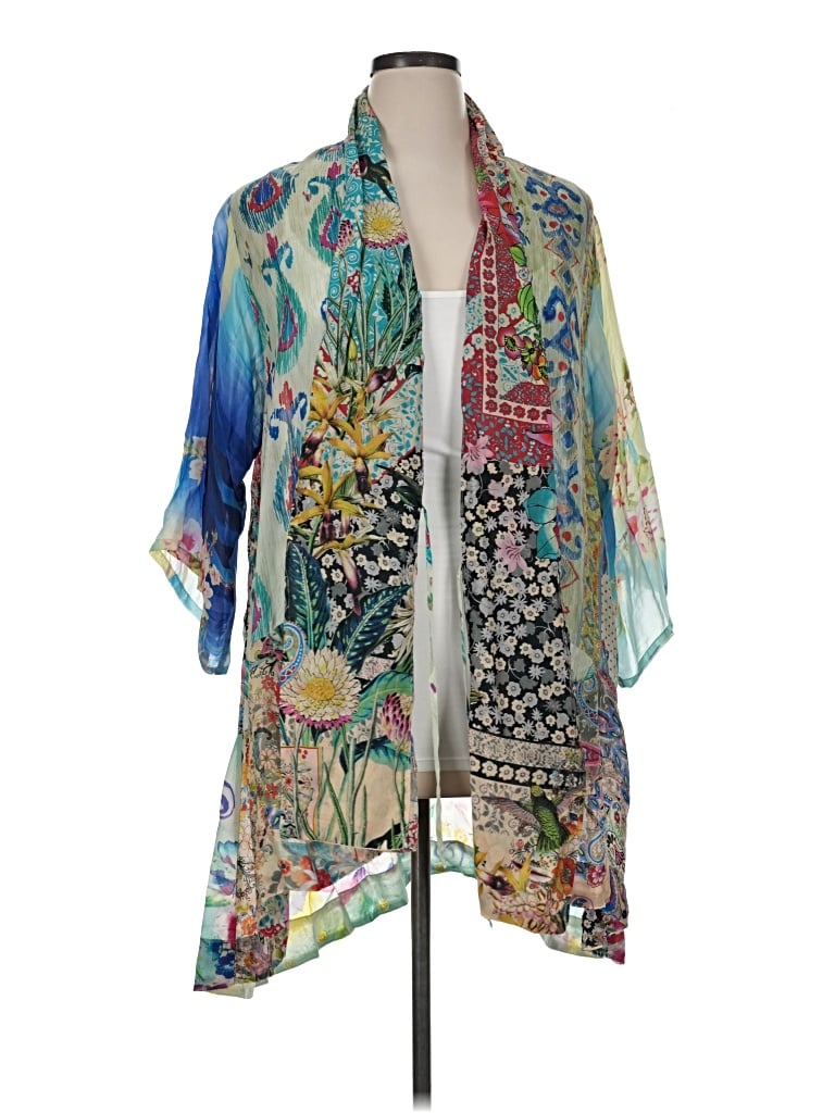 Pre-owned Johnny Was Kimono In Blue