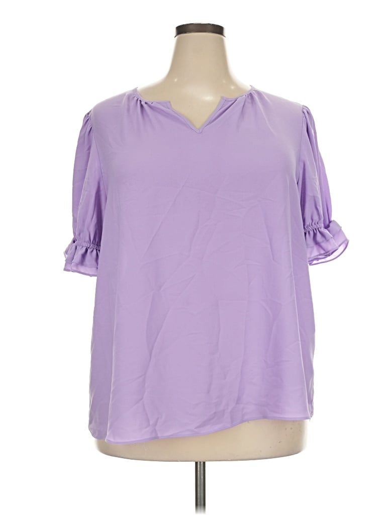Pre-owned C Established 1946 Short Sleeve Blouse In Purple