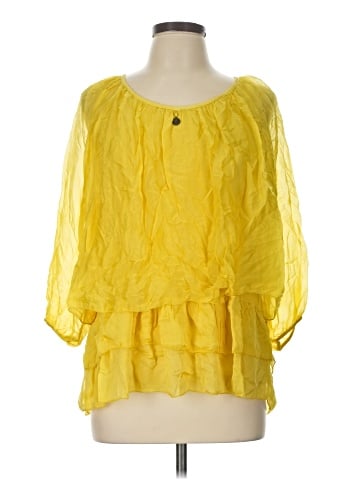 Tempo Paris 3/4 Sleeve Silk Top (view 1)