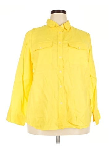Lauren by Ralph Lauren 3/4 Sleeve Button-Down Shirt (view 1)