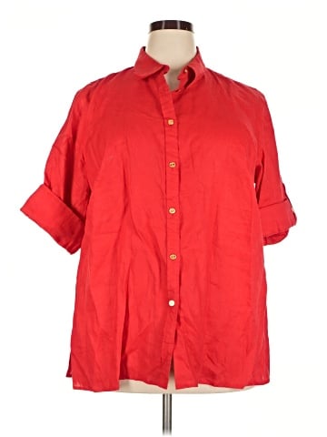 Chaps 3/4 Sleeve Button-Down Shirt (view 1)