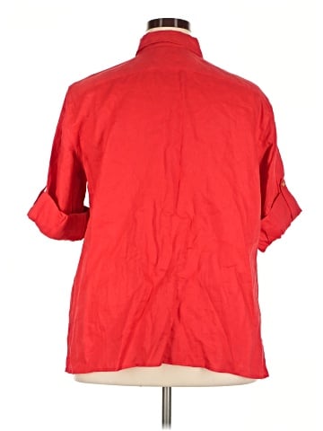 Chaps 3/4 Sleeve Button-Down Shirt (view 2)