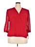 Talbots 100% Polyester Red 3/4 Sleeve Blouse Size 18 - photo 1