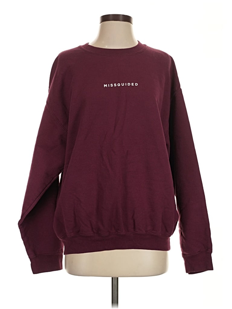 Pre-owned Missguided Sweatshirt In Burgundy