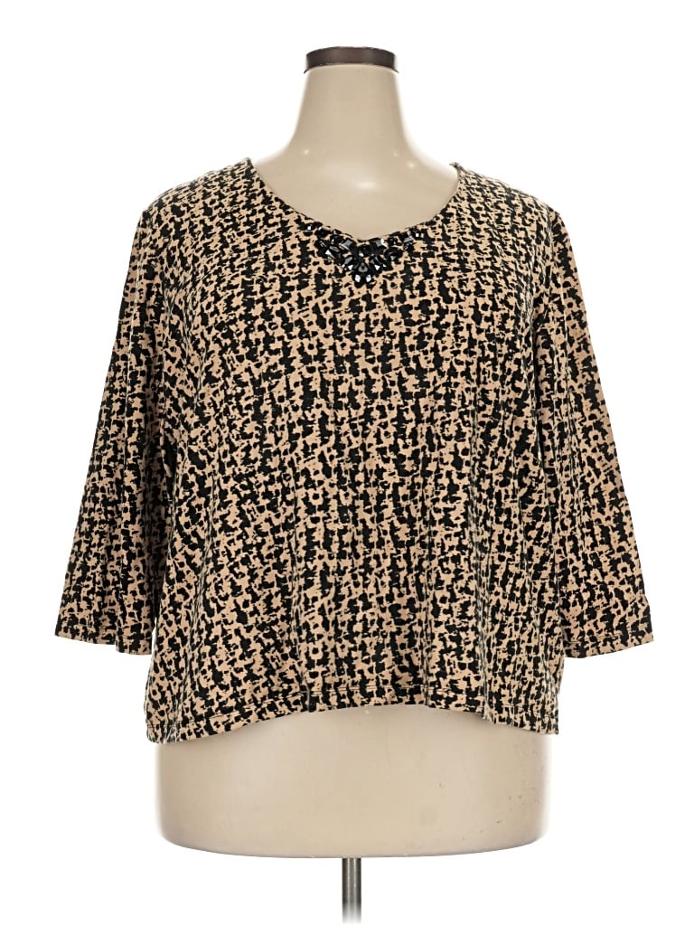 Pre-owned Ruby Rd. 3/4 Sleeve Blouse In Gold