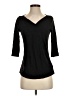Deletta Black 3/4 Sleeve Top Size S - photo 1
