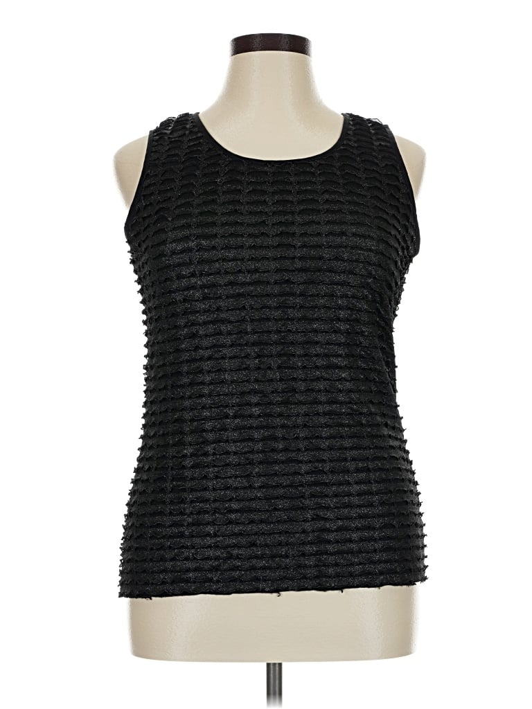 Pre-owned Notations Sleeveless Top Black Boatneck Tops