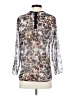 Zara Basic Print Silver 3/4 Sleeve Blouse Size S - photo 2