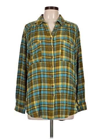 Pilcro 3/4 Sleeve Button-Down Shirt (view 1)