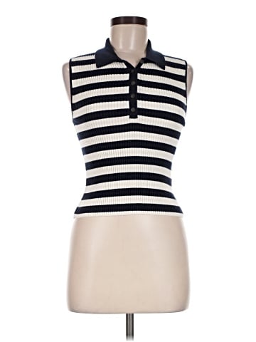 Madewell Owen Polo Sweater Tank in Stripe (view 1)